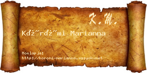 Körömi Marianna névjegykártya